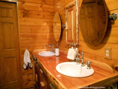 log cabin bath