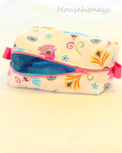 lined cosmetic pouch